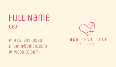 Pink Spa Heart Letter L Business Card Image Preview