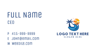 Beach Wave Palm Tree Business Card Image Preview