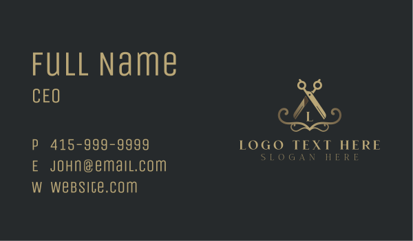 Elegant Vintage Scissors Business Card Design Image Preview