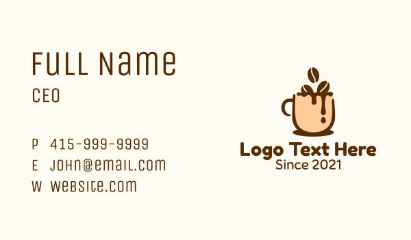 Chocolate Coffee Bean Drink Business Card Design Image Preview