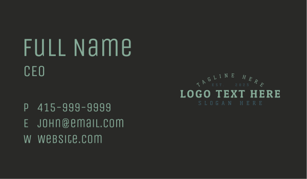 Generic Masculine Wordmark Business Card Design Image Preview