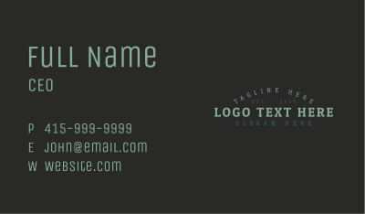 Generic Masculine Wordmark Business Card Image Preview