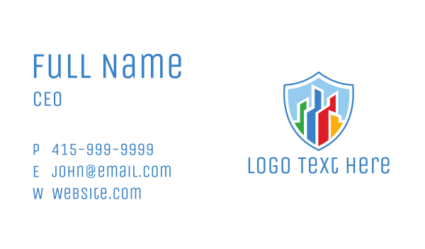 Colorful City Shield Business Card Design Image Preview