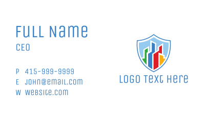Colorful City Shield Business Card Image Preview