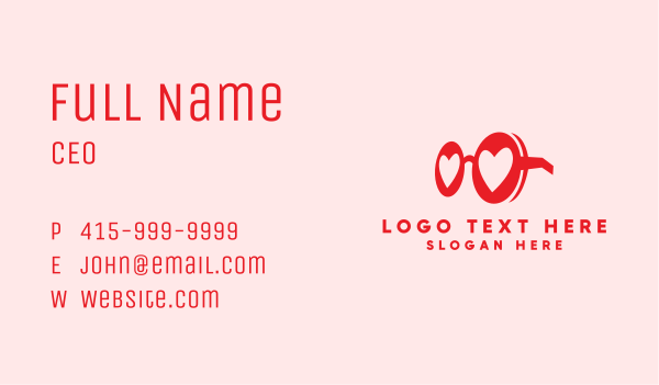 Red Heart Eyewear Business Card Design Image Preview