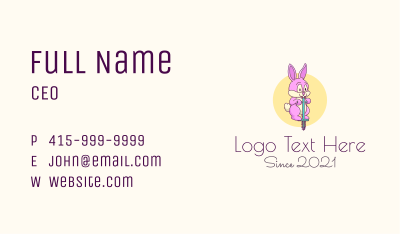 Rabbit Pogo Stick Business Card