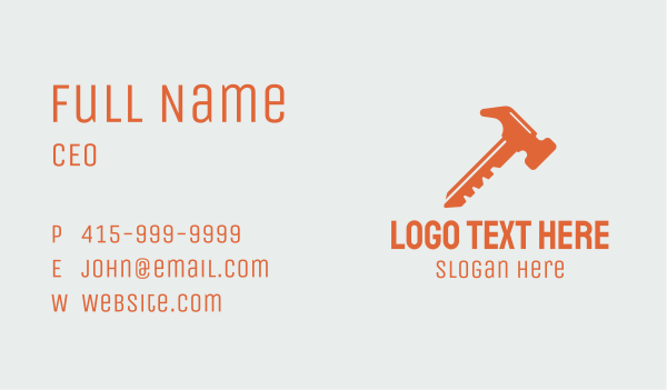 Orange Hammer Key  Business Card Design Image Preview