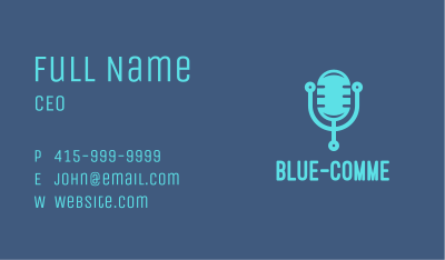 Blue Tech Mic Business Card Image Preview