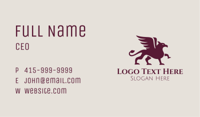 Mythical Griffin Creature Business Card