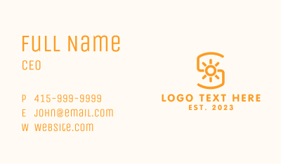Orange Sunlight Letter S Business Card Image Preview