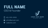 Classic Italic Letter J Business Card Preview