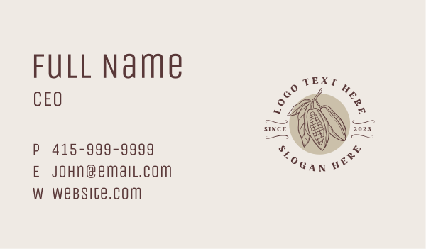 Cocoa Chocolate Badge Business Card Design Image Preview