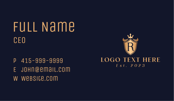 Elegant Crown Letter R Business Card Design Image Preview