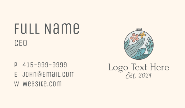 Garden Nature Embroidery Business Card Design Image Preview