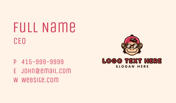 Cool Monkey Chimp Business Card Design Image Preview