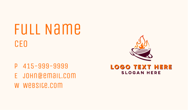 Flame Bistro Grill Business Card Design Image Preview