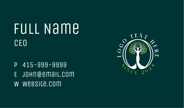 Nature Tree Wellness Meditation Business Card Design Image Preview