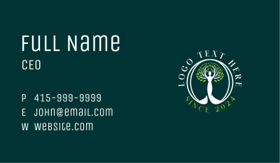 Nature Tree Wellness Meditation Business Card Image Preview