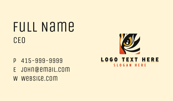 Tiger Eye Wildlife Business Card Design Image Preview