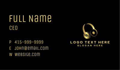 DJ Vinyl Headset Music Business Card Image Preview