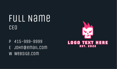 Fire Mohawk Skull Business Card Image Preview