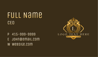 Lion Shield Crown Business Card Image Preview