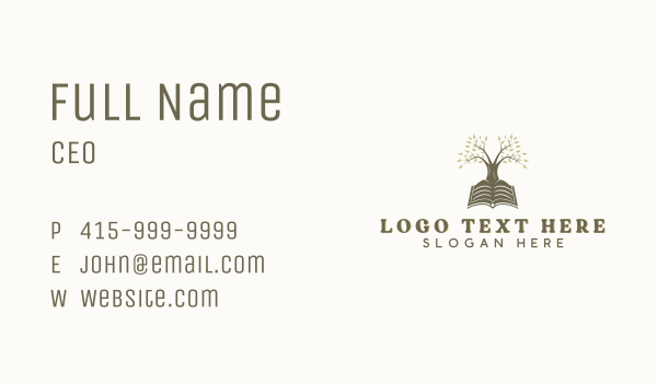 Tree Book Learning Business Card Design Image Preview