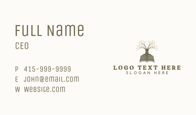 Tree Book Learning Business Card Image Preview