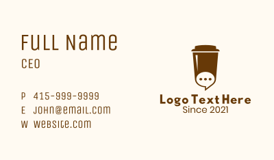 Coffee Cup Chat Business Card