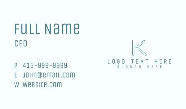 Modern Minimalist Letter K Business Card Design Image Preview