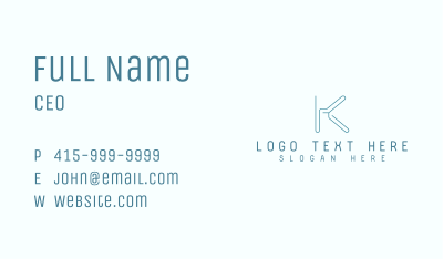 Modern Minimalist Letter K Business Card Image Preview