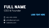 Blue Neon Light Wordmark Business Card Image Preview