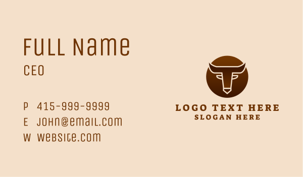 Cow Horn Ranch Business Card Design Image Preview