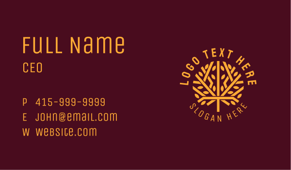 Golden Tree Landscaping  Business Card Design Image Preview