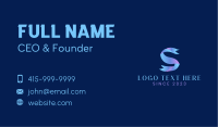 Gradient Letter S Ribbon Business Card Image Preview