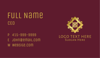 Golden Hotel Emblem Business Card
