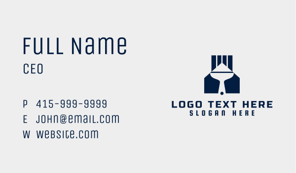 Blue Home Paintbrush  Business Card Design Image Preview