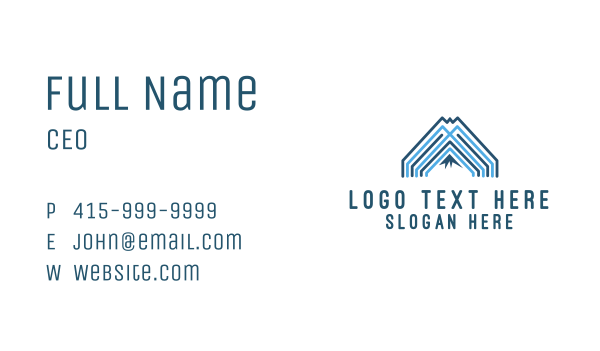 Mountain Blue Lines Business Card Design Image Preview