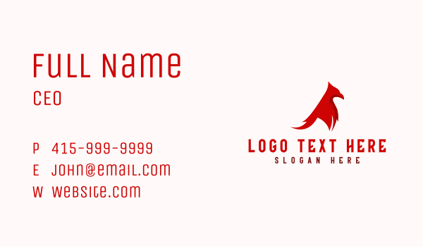 Red Phoenix Silhouette Business Card Design Image Preview