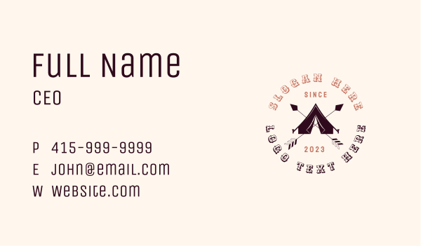 Camping Tent Adventure Business Card Design Image Preview