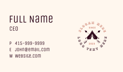 Camping Tent Adventure Business Card Image Preview