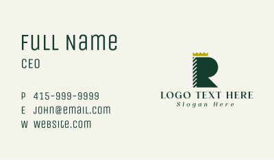 Royalty Lux Crown Letter R Business Card Image Preview