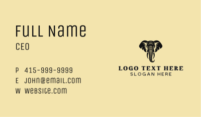 Safari African Elephant  Business Card Image Preview
