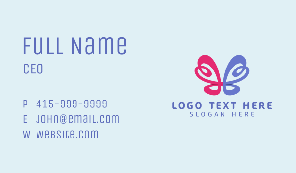 Butterfly Loop Sign Business Card Design Image Preview