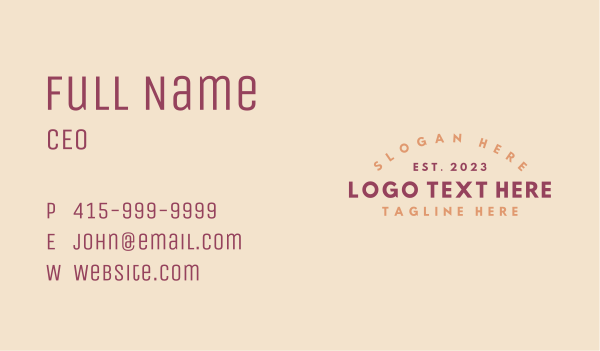 Generic Retro Wordmark  Business Card Design Image Preview