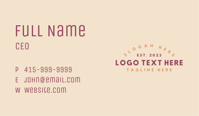 Generic Retro Wordmark  Business Card Image Preview