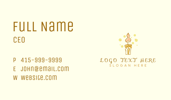 Candle Light Ember Business Card Design Image Preview