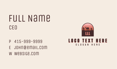 Desert Camel Cactus  Business Card Image Preview