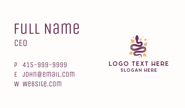 Mystic Snake Animal Business Card Design Image Preview