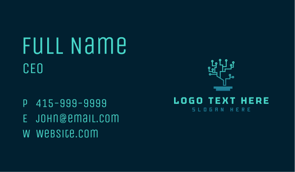 Circuit Technology Tree Business Card Design Image Preview